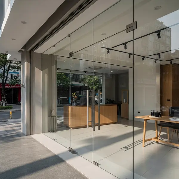 Cửa kính bản lề sàn Shop Thời Trang M&M Quận 3, TPHCM